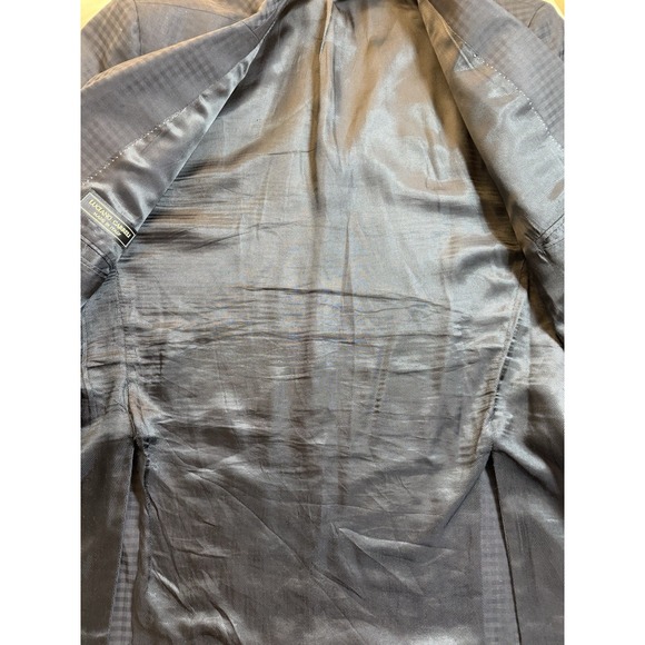 Luciano Carreli Italy Men 48R Checker Black Blazer 100% Wool Money Dressy Formal - Picture 3 of 6